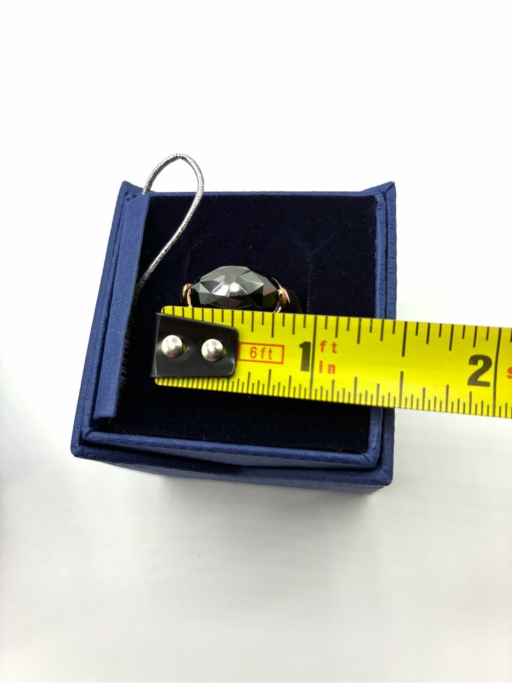 Swarovski Vanilla Ring Size 6.75 (55) Jet Hematite Rose Gold Plated NWT - Picture 12 of 12